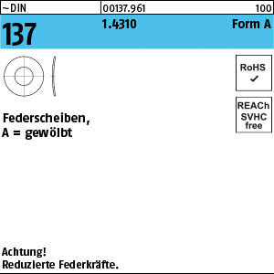 DIN 137 1.4310 A2 rostfrei - Federscheiben