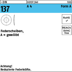 DIN 137 A4 A4 A - Federscheiben