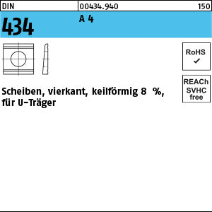 DIN 434 A4 Neigung 8 % - U-Scheiben