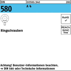 DIN 580 A4 kleiner Grundkörper - Ringschrauben