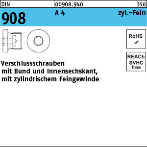 DIN 908 A4 (Zylindergewinde) - Verschlußschrauben