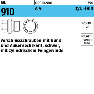 DIN 910 A4 (Zylindergewinde) - Verschlussschrauben