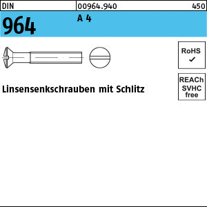 DIN 964 A4 - Linsen-Senkschrauben
