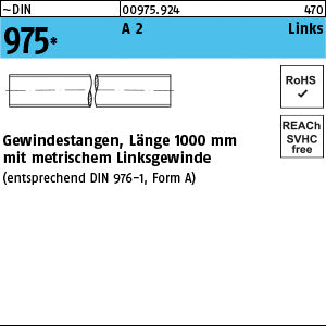 DIN 975 A2 -LH - Gewindestangen - Länge 1,00 m
