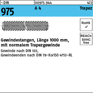 DIN 975 A4 TR - Gewindestangen - Länge 1,00 m