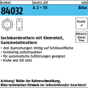 Biloc-Muttern A2-70 - Biloc-Muttern