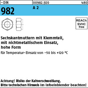 DIN 982 A2 - Sechskantmuttern