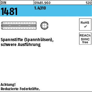 DIN 1481 1.4310 rostfrei - Spannstifte