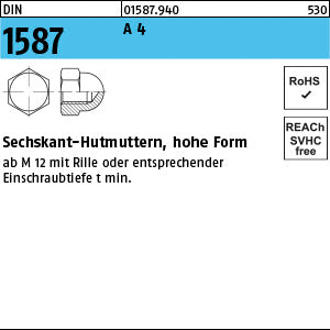 DIN 1587 A4 - Sechskant-Hutmuttern