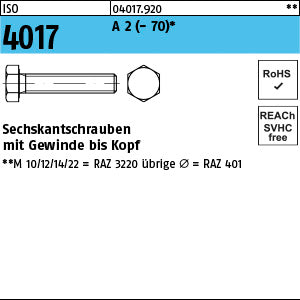 ISO 4017 DIN 933 A2 - Sechskantschrauben