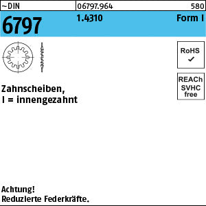 DIN 6797 1.4310 I 3, 2 rostfrei - Zahnscheiben