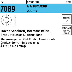 ISO 7089 A4 BUMAX88 200HV 24 (25 x ) A4-88 - Scheiben