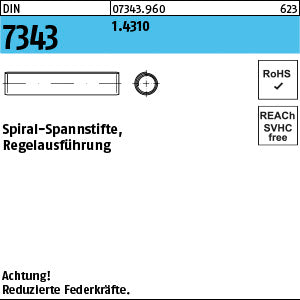 DIN 7343 1.4310 rostfrei - Spiral-Spannstifte