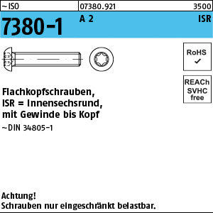 ISO 7380 -1 A2 Torx Vollgewinde - Flachkopfschrauben