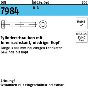 DIN 7984 A4 - Zylinderschrauben
