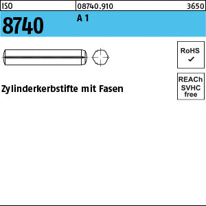 ISO 8740 1.4305 rostfrei - Zyl.kerbstifte mit Fase