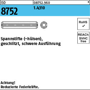 ISO 8752 1.4310 rostfrei - Spannstifte