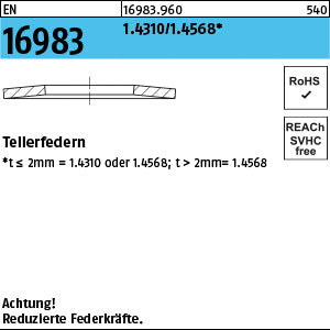 EN 16983 x 0, 5 1.4310/1.4568 - Tellerfedern