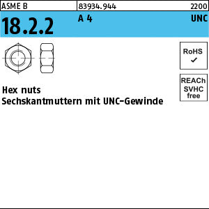 Hex nuts Grade A4 1/4 - 20 UNC A - Hex nuts