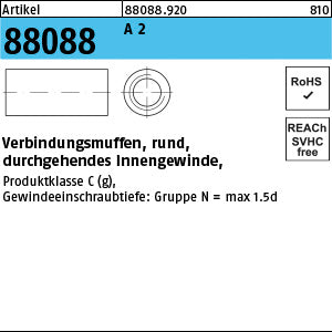 Verbindungsmuffe, Rd. x 10 A2 - Verbindungsmuffen, rund