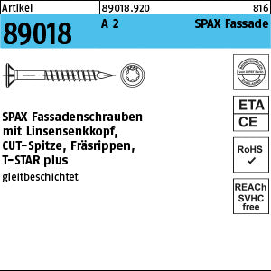 SPAX-S A2 -T LISEKO, mit Fräsrippen und CUT-Spitze