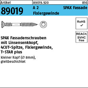 SPAX-S A2 -T klein Linsenkopf, CUT-Spitze