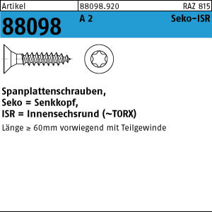 Spanplattenschrauben A2 Torx Senkkopf (Senkkopf-ISR) - Spanplattenschrauben
