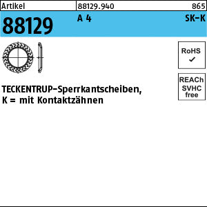 TECKENTRUP-Sperrkantscheiben 1.4401, SKK 4, mit Kontaktzähnen A - TECKENTRUP-Sperrkantscheiben