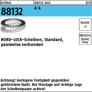 NORD-LOCK-Scheiben geklebt A4 NL 4 SS (4, 4 x ) - NORD-LOCK-Scheiben