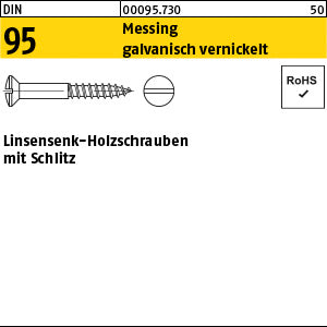 DIN 95 Messing vernickelt - Holzschrauben