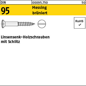 DIN 95 Messing brüniert Messing brün - Holzschrauben