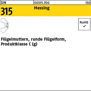 DIN 315 Messing - Flügelmuttern