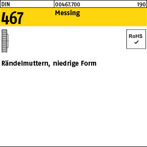 DIN 467 Messing - Rändelmuttern