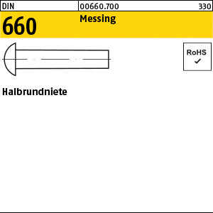 DIN 660 Messing - Halbrundniete
