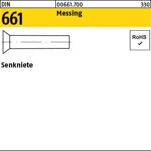 DIN 661 Messing - Senkniete