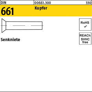 DIN 661 Kupfer Cu - Senkniete