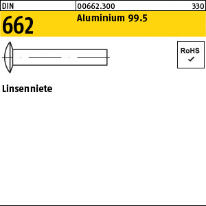 DIN 662 Aluminium Al - Linsenniete
