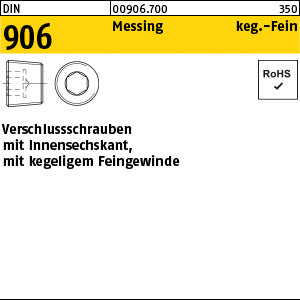 DIN 906 Messing - Verschlußschrauben