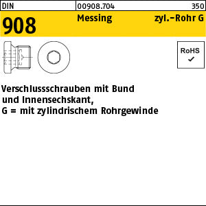 DIN 908 Messing G 1/8 A Messing - Verschlußschrauben