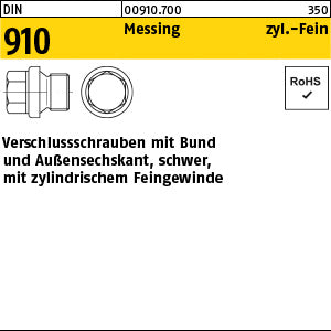 DIN 910 Messing (Zylindergewinde) - Verschlussschrauben