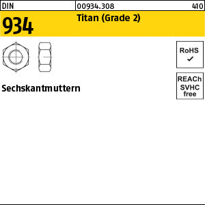 DIN 934 Titan Grade II Ti - Sechskantmuttern