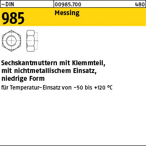 DIN 985 Messing - Sechskantmuttern