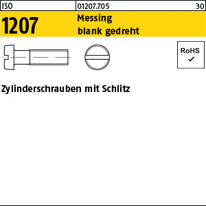 ISO 1207 Messing blank gedreht Messing gedr - Zylinderschrauben