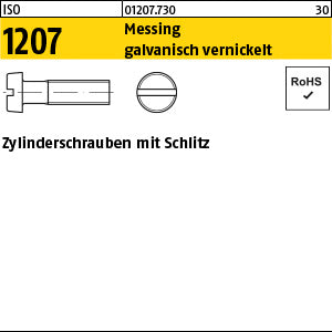 ISO 1207 Messing vernickelt - Zylinderschrauben