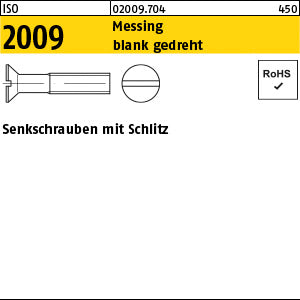 ISO 2009 Messing blank gedreht Messing gedr - Senkschrauben