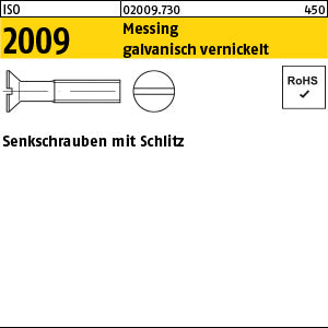 ISO 2009 Messing galvanisch vernickelt - Senkschrauben