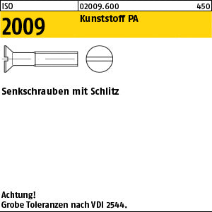ISO 2009 Kunststoff Polyamid - Senkschrauben