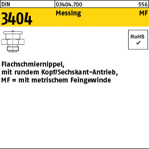 DIN 3404 Messing SW 17 mit rundem Kopf - Flachschmiernippel