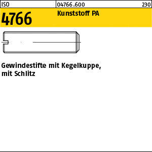 ISO 4766 Polyamid PA6.6 naturfarben - Gewindestifte