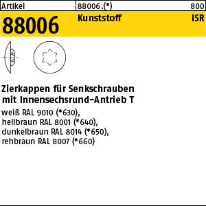 Kappen für Innensechsrund h. braun RAL 8001 - Zierkappen mit Stift